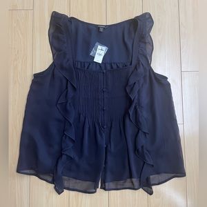 Express Navy Blue Women’s Blouse Top NWT Size large MSRP 49.90